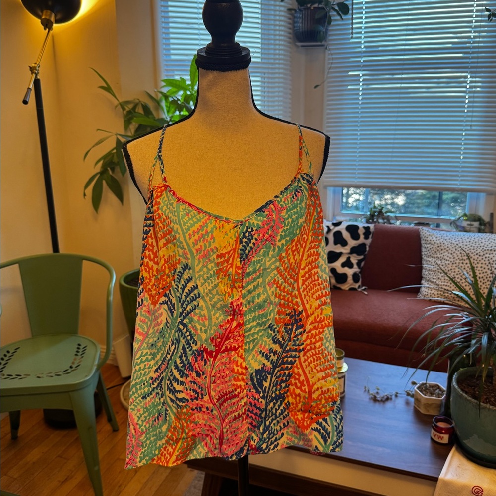 Lilly Pulitzer Multicolor Leaf Print Tank Top
